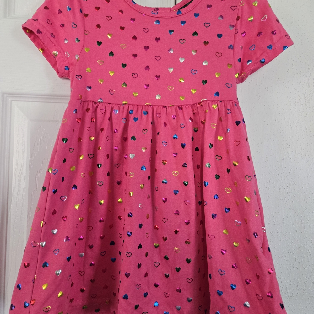 Charming Pink Heart Kids Dress